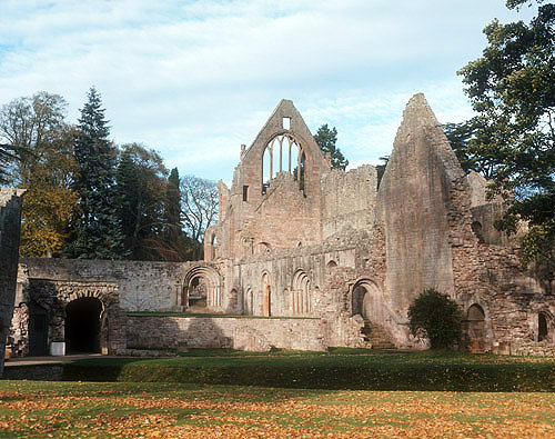 Dryburgh Abbey, Scotland, east cloistral range of ruined Monastery of Premonstratensian canons, founded 1150